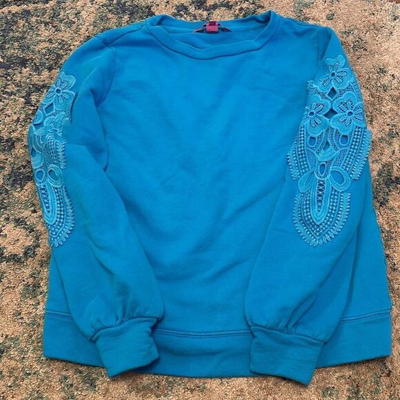 Lilly Pulitzer Rooney Sweatshirt  in Turquoise Shore - Picture 2 of 7